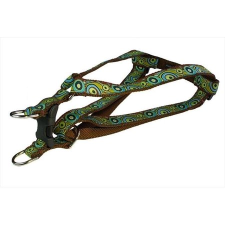 FLY FREE ZONE,INC. Circles And Waves Dog Harness; Green - Large FL521772